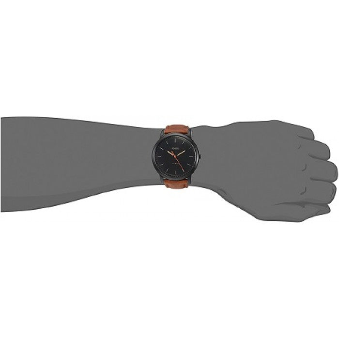 Buy Men's Quartz Brown Leather Strap Black Dial 44Mm Watch in Pakistan