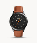 Buy Men's Quartz Brown Leather Strap Black Dial 44Mm Watch in Pakistan