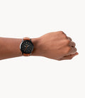 Buy Men's Quartz Brown Leather Strap Black Dial 44Mm Watch in Pakistan