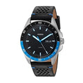 Buy Men's Quartz Sport Black Leather Strap Black Dial 44Mm Watch in Pakistan