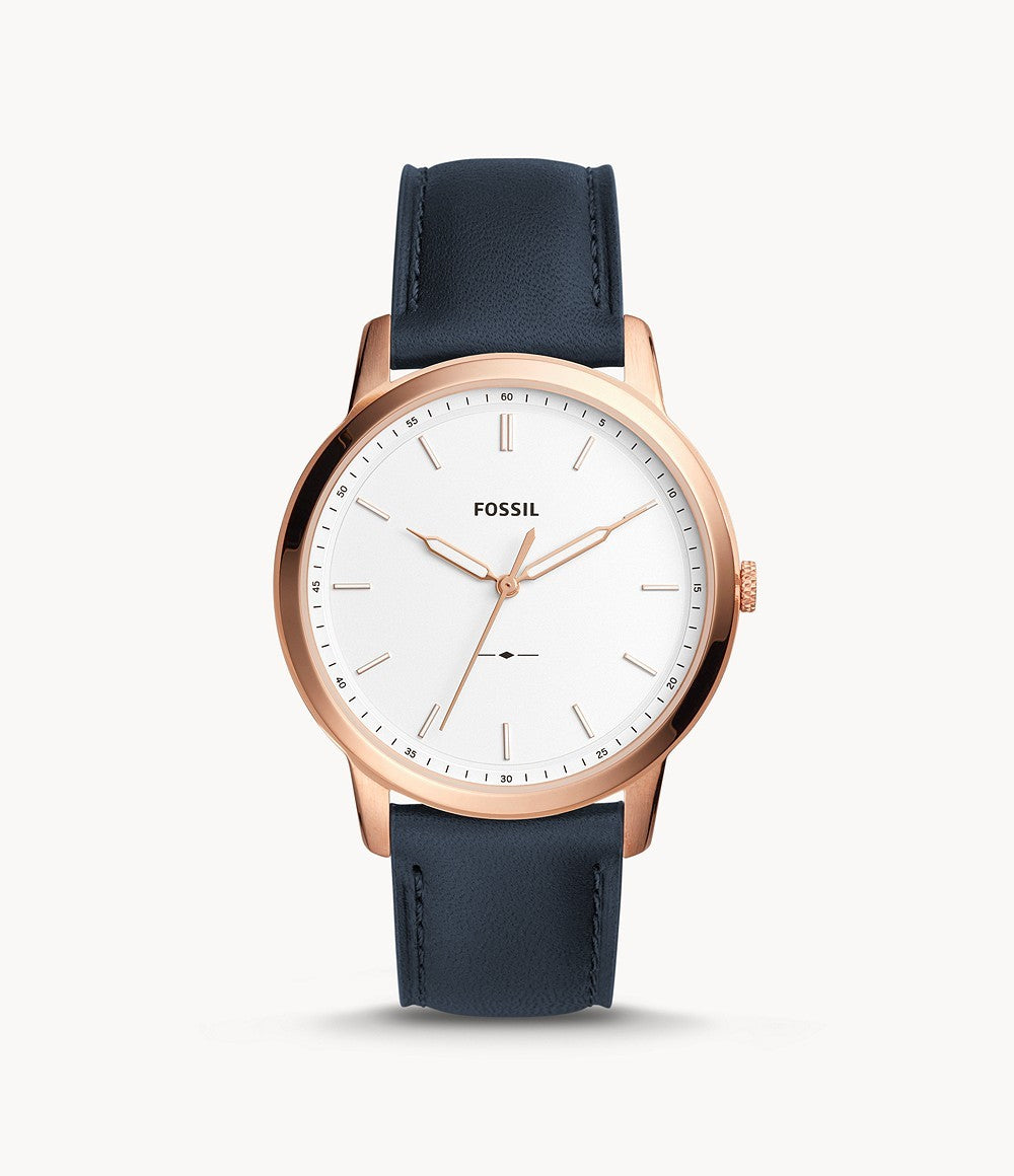 Buy Men's Quartz The Minimalist Blue Leather Strap White Dial 44Mm Watch in Pakistan