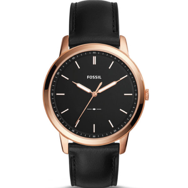 Buy Men's Quartz Minimalist Black Leather Strap Black Dial 44Mm Watch in Pakistan