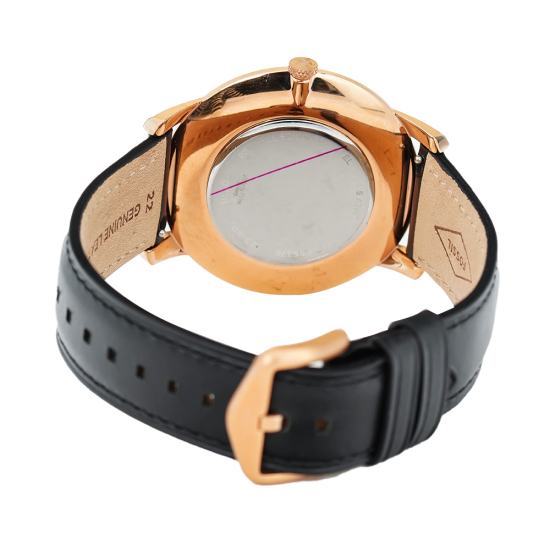 Buy Men's Quartz Minimalist Black Leather Strap Black Dial 44Mm Watch in Pakistan