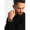 Buy Men's Quartz Minimalist Black Leather Strap Black Dial 44Mm Watch in Pakistan