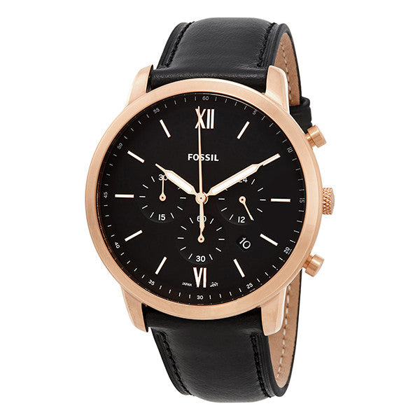 Buy Fossil Men's Chronograph Quartz Black Leather Strap Black Dial 44mm Watch FS5381 in Pakistan