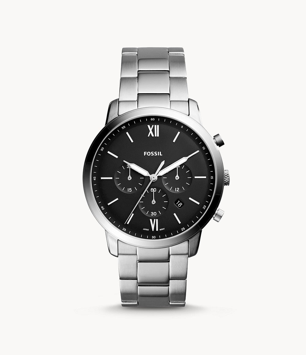 Buy Men's Chronograph Quartz Neutra Silver Stainless Steel Black Dial 44Mm Watch in Pakistan