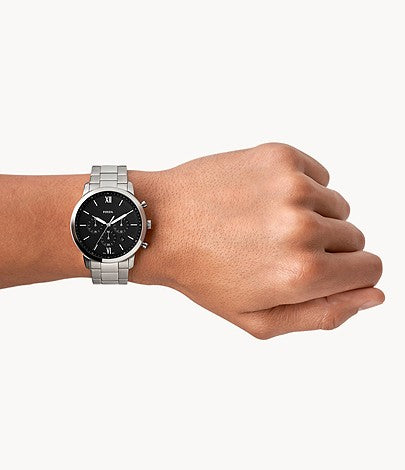 Buy Men's Chronograph Quartz Neutra Silver Stainless Steel Black Dial 44Mm Watch in Pakistan