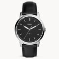 Buy Men's Quartz Minimalist Black Leather Strap Black Dial 44Mm Watch in Pakistan