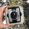 Buy Men's Quartz Minimalist Black Leather Strap Black Dial 44Mm Watch in Pakistan