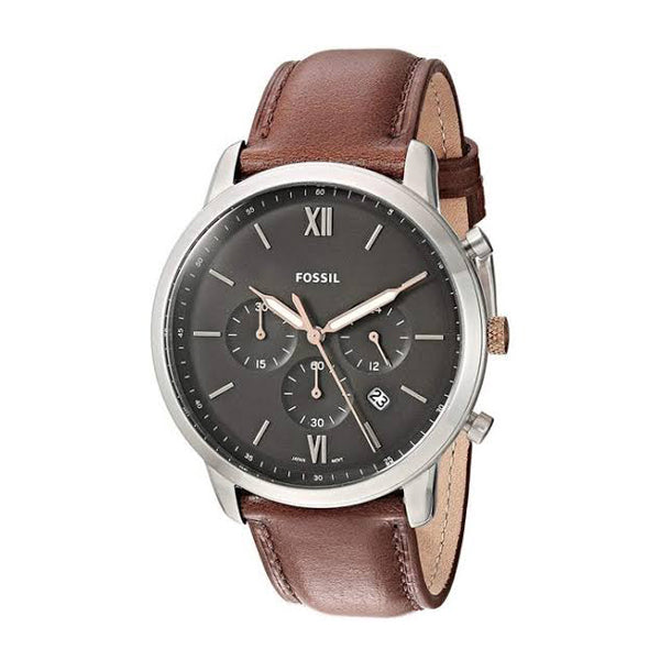 Buy Fossil Men's Chronograph Quartz Brown Leather Strap Grey Dial 44mm Watch FS5408 in Pakistan