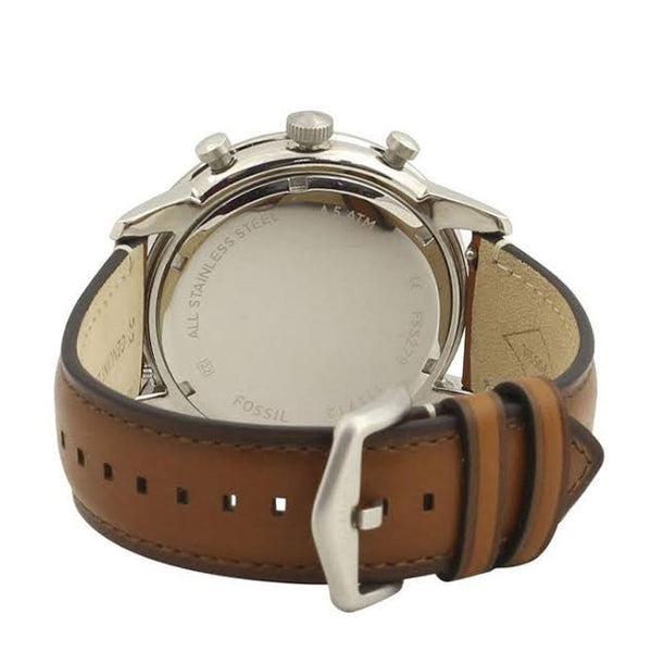 Buy Fossil Men's Chronograph Quartz Brown Leather Strap Grey Dial 44mm Watch FS5408 in Pakistan
