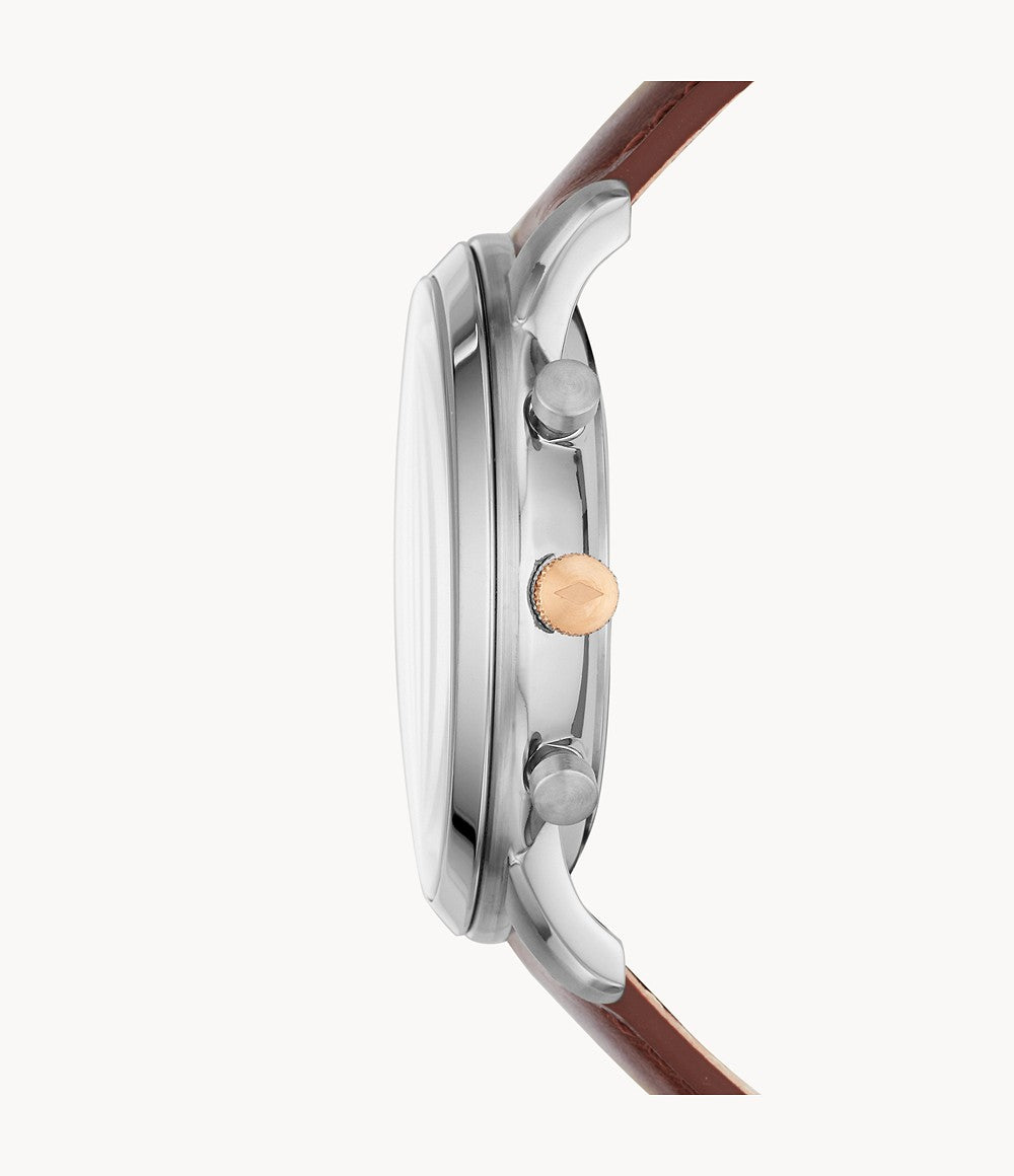 Buy Fossil Men's Chronograph Quartz Brown Leather Strap Grey Dial 44mm Watch FS5408 in Pakistan