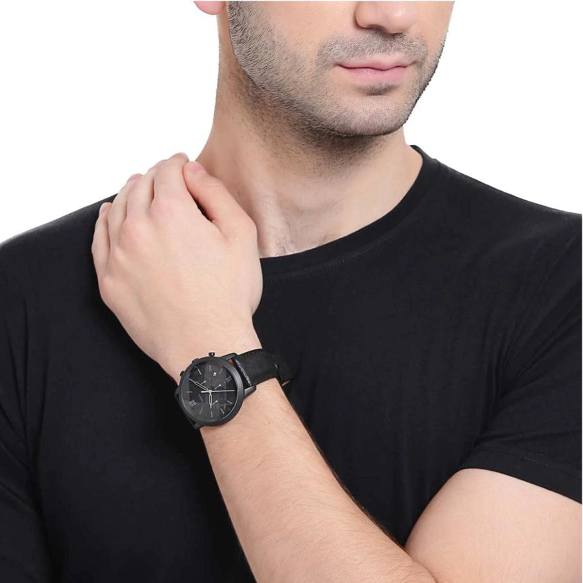 Buy Neutra Analog Black Dial Black Leather Strap Watch For Men in Pakistan
