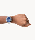 Buy Fossil Men's Chronograph Quartz Silver Stainless Steel Blue Dial 44mm Watch FS5623 in Pakistan