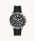 Buy Men's Chronograph Quartz Black Silicone Strap Black Dial 44Mm Watch in Pakistan