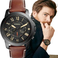 Buy Men's Quartz Black Dial Brown Leather Band Watch in Pakistan