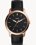 Buy Men's Quartz Minimalist Black Leather Strap Black Dial 44Mm Watch in Pakistan