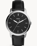 Buy Men's Quartz Minimalist Black Leather Strap Black Dial 44Mm Watch in Pakistan