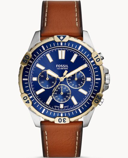 Buy Fossil Men's Chronograph Quartz Leather Strap Blue Dial 44mm Watch FS5625 in Pakistan