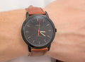 Buy Men's Quartz Brown Leather Strap Black Dial 44Mm Watch in Pakistan
