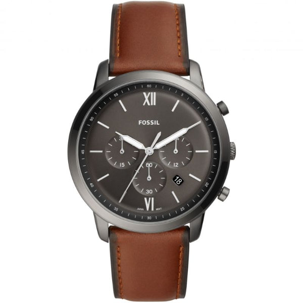 Buy Men's Chronograph Quartz Neutra Amber Leather Strap Gray Dial 44Mm Watch in Pakistan