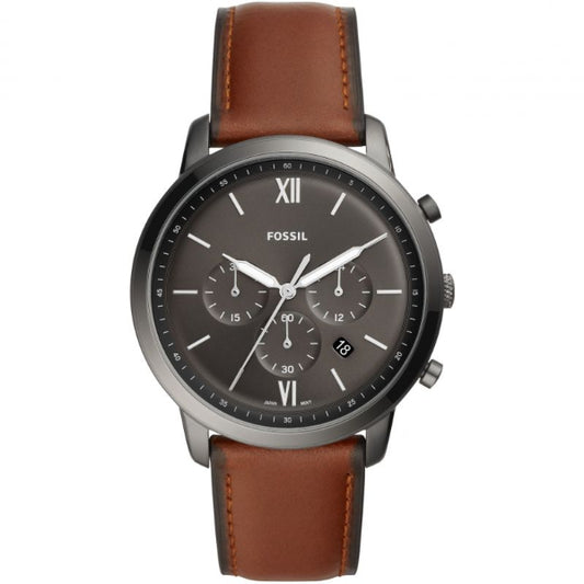 Buy Men's Chronograph Quartz Neutra Amber Leather Strap Gray Dial 44Mm Watch in Pakistan