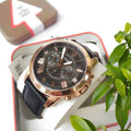 Buy Men's Quartz Analog Grey Dial Black Leather Strap Watch in Pakistan