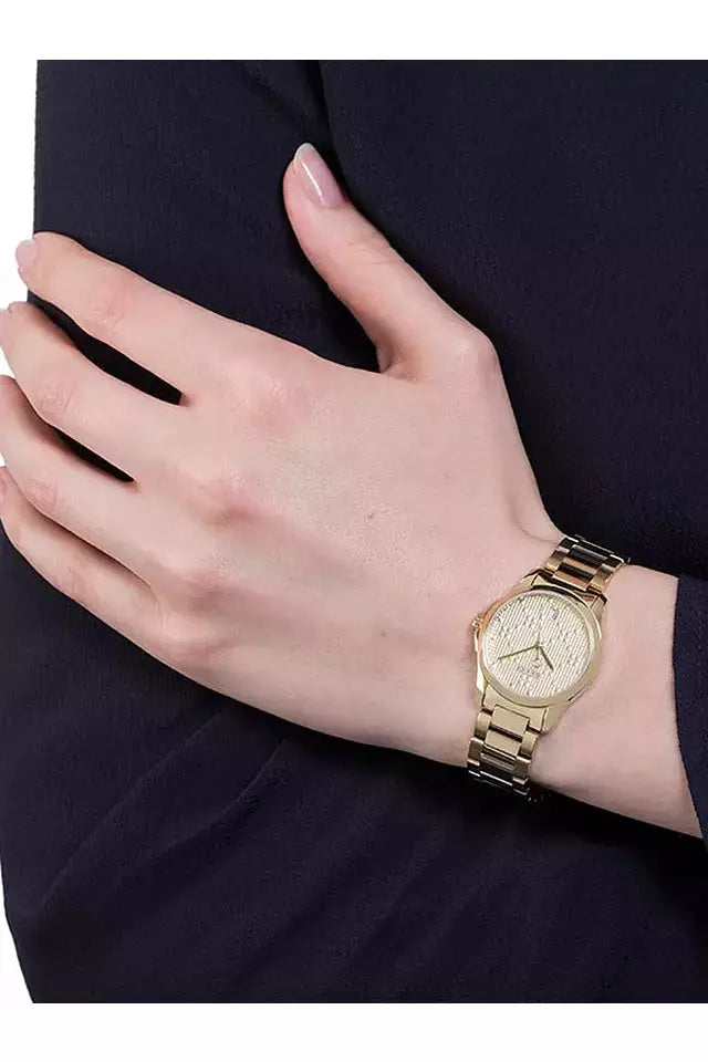 Buy Gucci Women's Swiss Made Quartz Stainless Steel Gold Dial 27mm Watch YA126553 in Pakistan