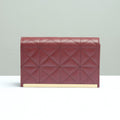 Buy Negative Apparel Embossed Chain Square Bag FD - Burgundy in Pakistan