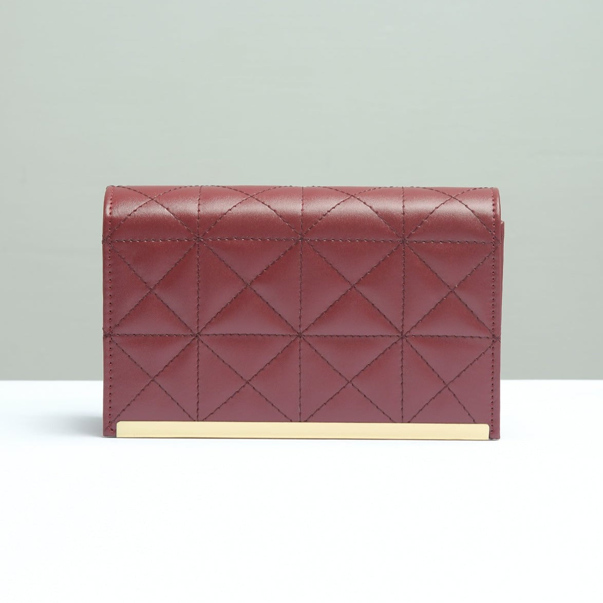 Buy Negative Apparel Embossed Chain Square Bag FD - Burgundy in Pakistan