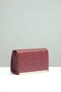 Buy Negative Apparel Embossed Chain Square Bag FD - Burgundy in Pakistan