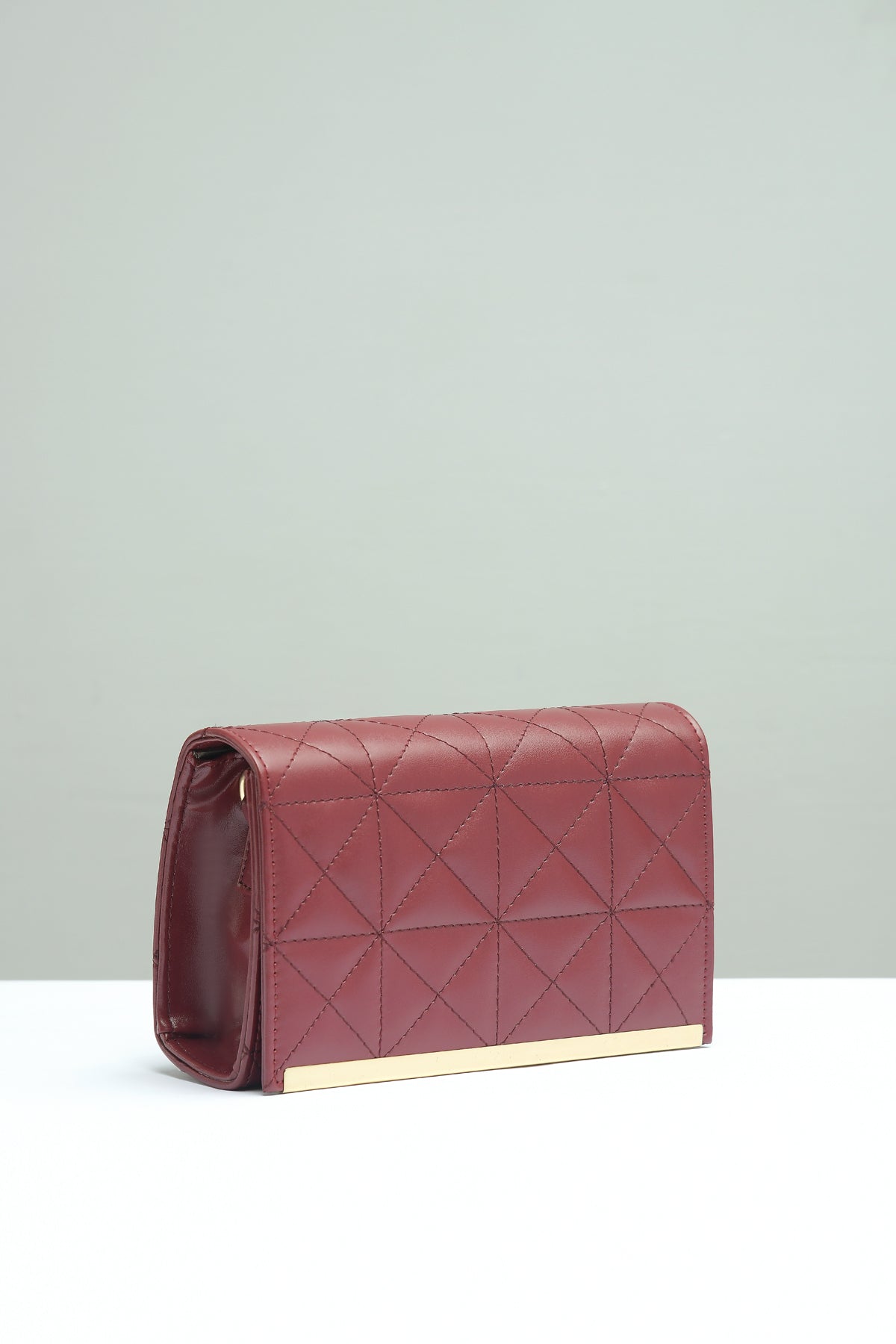 Buy Negative Apparel Embossed Chain Square Bag FD - Burgundy in Pakistan