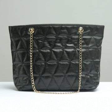 Buy Negative Apparel Geometric Pattern Tote Bag With Chain FD - Black in Pakistan