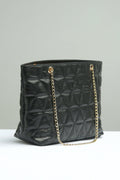 Buy Negative Apparel Geometric Pattern Tote Bag With Chain FD - Black in Pakistan