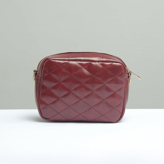Buy Negative Apparel Mini Quilted Embossed Zip Chain Bag FD - Red in Pakistan