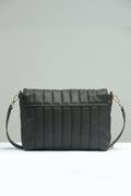 Buy Negative Apparel Quilted Flap Bag With Strap FD - Black in Pakistan
