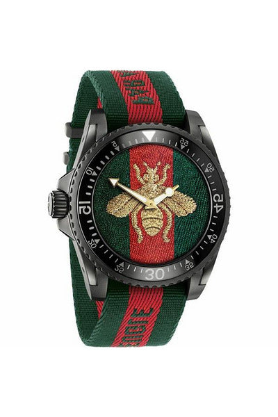 Buy Gucci Men's Quartz Swiss Made Nylon Strap Multi Colour Dial 45mm Watch YA136216 in Pakistan