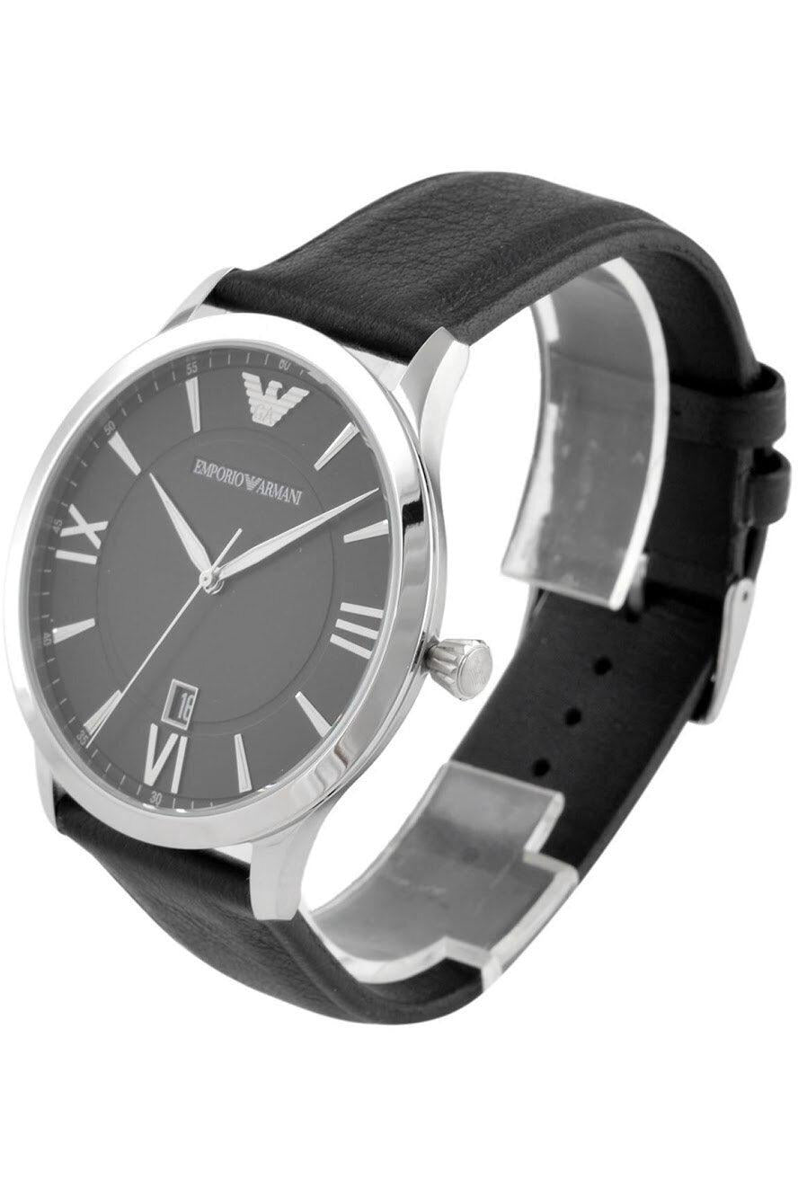 Buy Emporio Armani Men’s Quartz Leather Strap Black Dial 44mm Watch 11210 in Pakistan