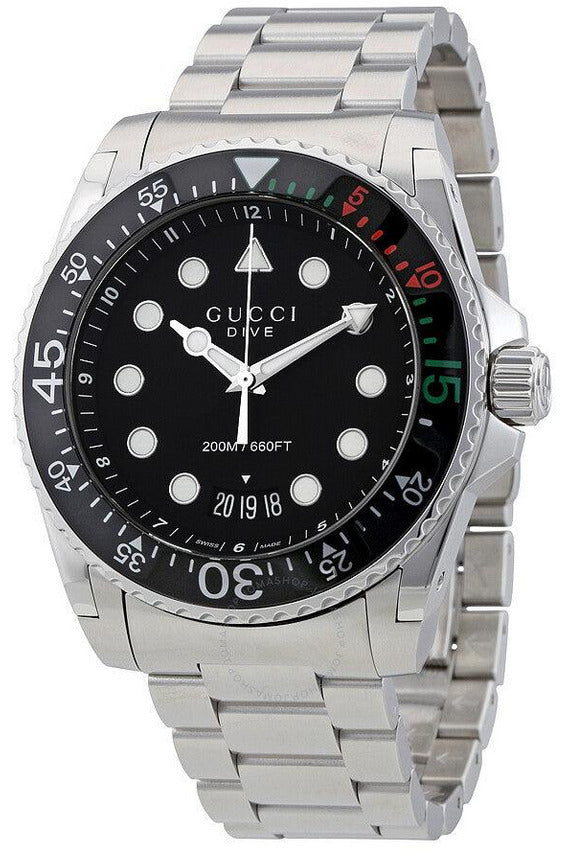 Buy Gucci Men's Swiss Made Quartz Stainless Steel Black Dial 45mm Watch YA136208 in Pakistan