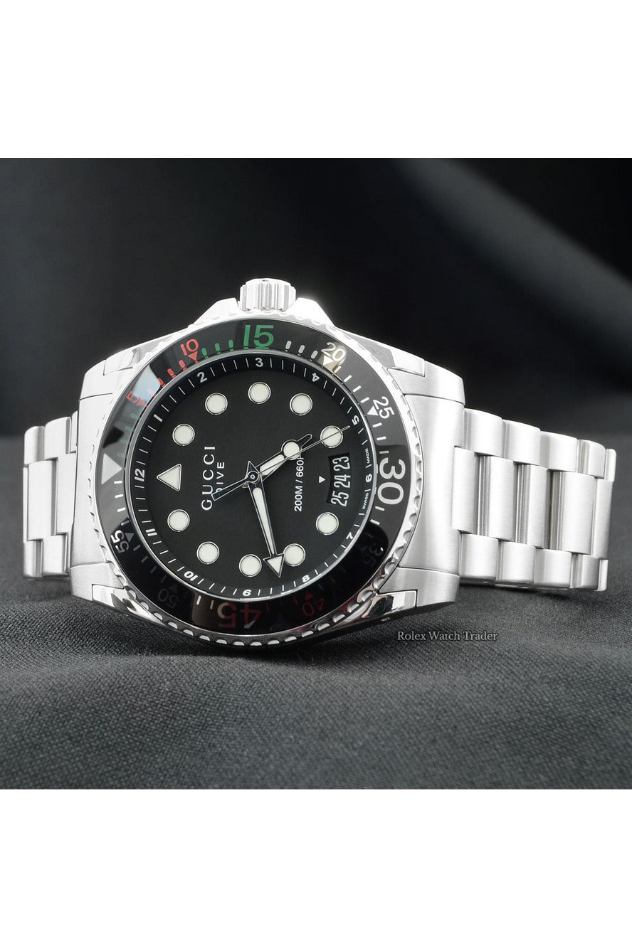 Buy Gucci Men's Swiss Made Quartz Stainless Steel Black Dial 45mm Watch YA136208 in Pakistan