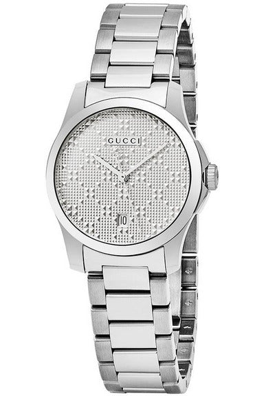 Buy Gucci Women's Swiss Made Quartz Stainless Steel Silver Dial 27mm Watch YA126551 in Pakistan
