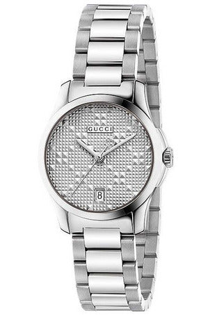 Buy Gucci Women's Swiss Made Quartz Stainless Steel Silver Dial 27mm Watch YA126551 in Pakistan