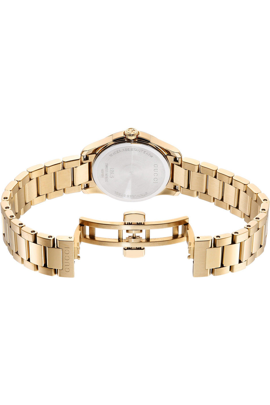 Buy Gucci Women's Swiss Made Quartz Stainless Steel Gold Dial 27mm Watch YA126553 in Pakistan