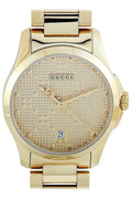 Buy Gucci Women's Swiss Made Quartz Stainless Steel Gold Dial 27mm Watch YA126553 in Pakistan