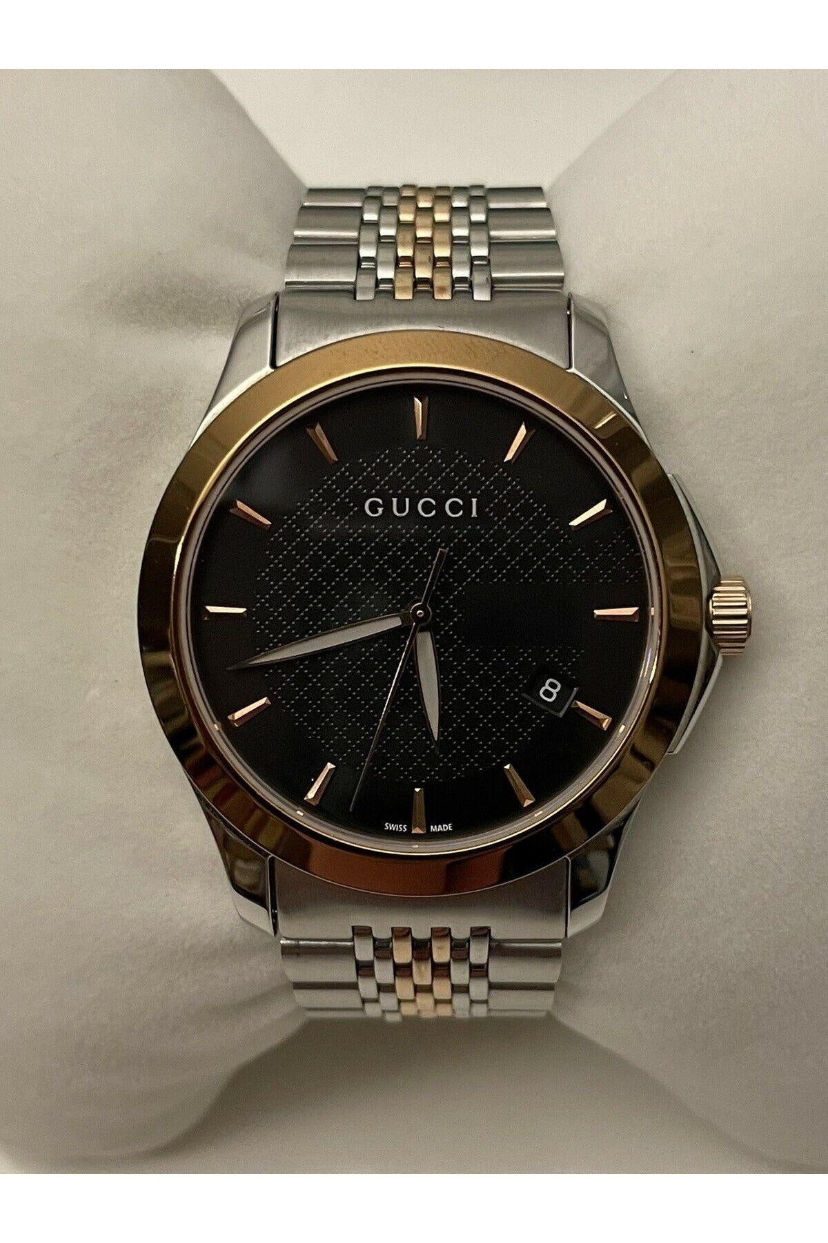 Buy Gucci Men's Swiss Made Quartz Stainless Steel Black Dial 38mm Watch YA126410 in Pakistan