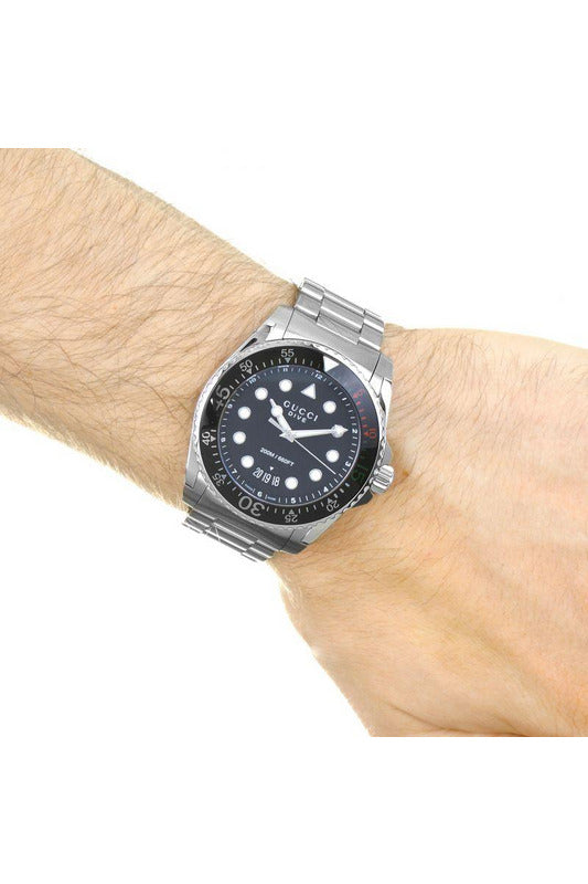 Buy Gucci Men's Swiss Made Quartz Stainless Steel Black Dial 45mm Watch YA136208 in Pakistan