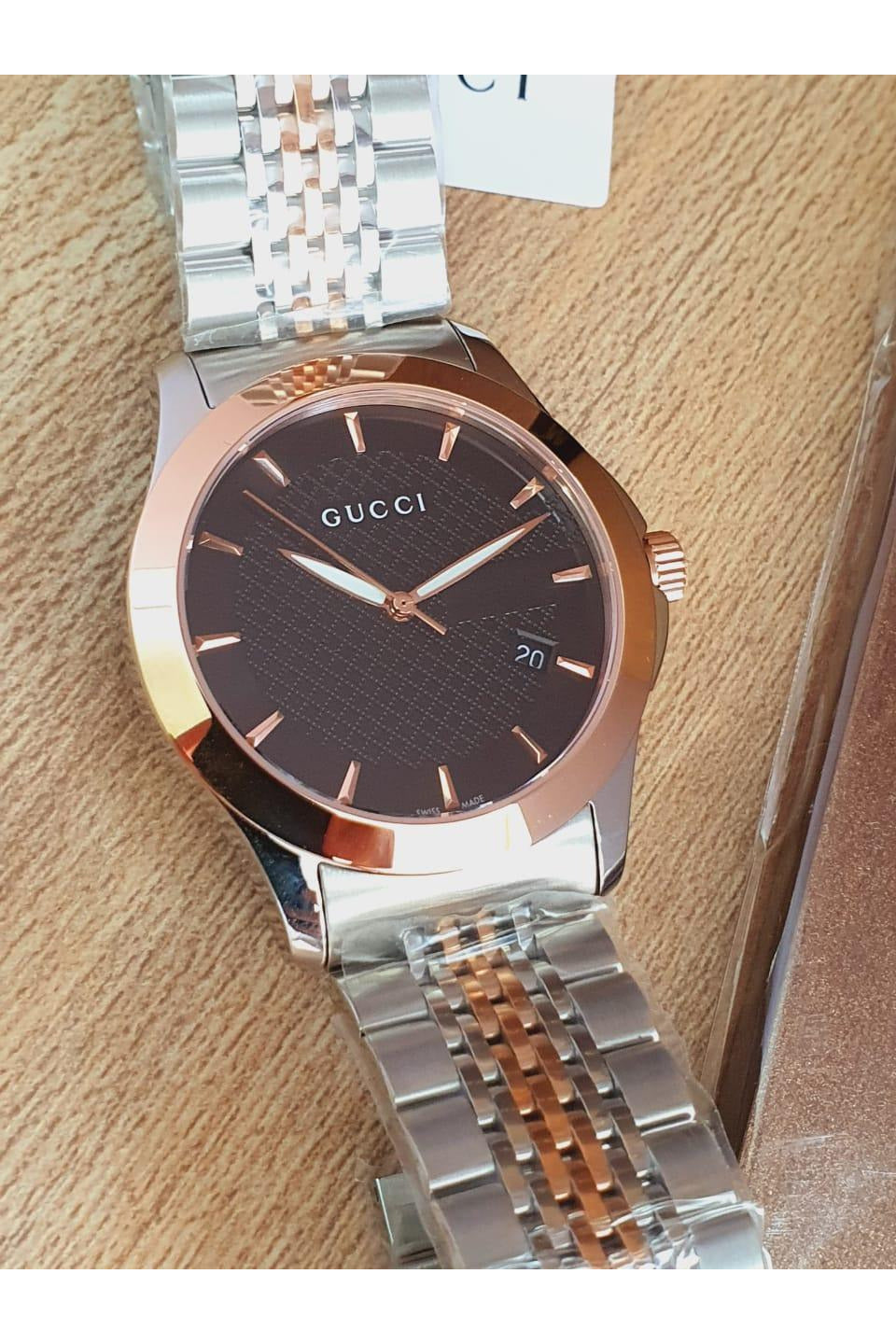 Buy Gucci Men's Swiss Made Quartz Stainless Steel Black Dial 38mm Watch YA126410 in Pakistan