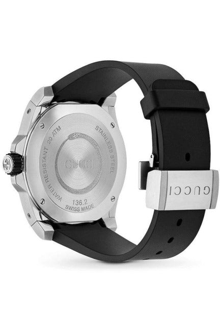 Buy Gucci Men's Quartz Swiss Made Silicone Strap Black Dial 45mm Watch YA136217 in Pakistan