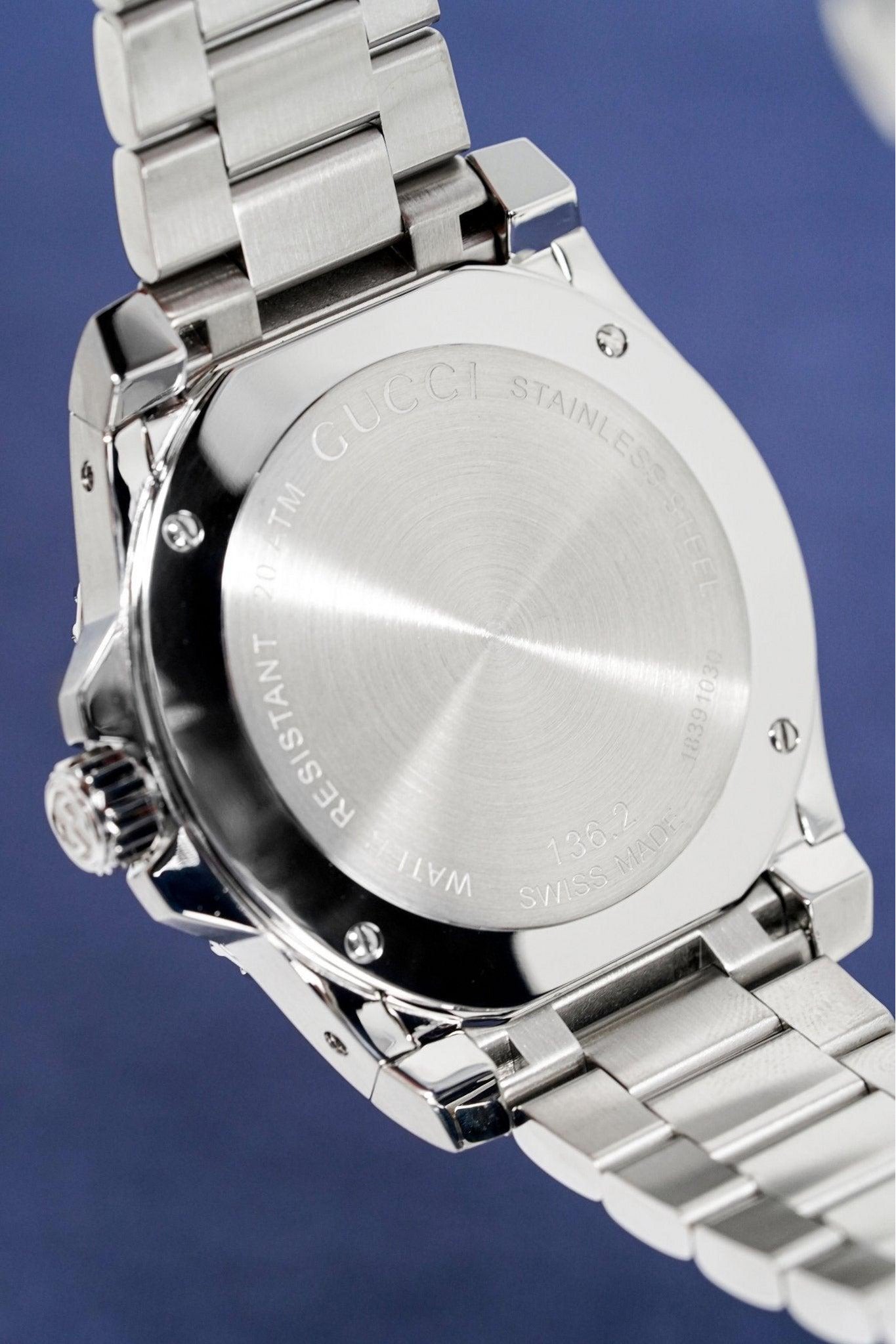 Buy Gucci Men's Swiss Made Quartz Stainless Steel Black Dial 45mm Watch YA136208 in Pakistan