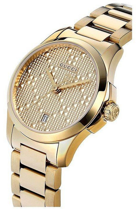 Buy Gucci Women's Swiss Made Quartz Stainless Steel Gold Dial 27mm Watch YA126553 in Pakistan